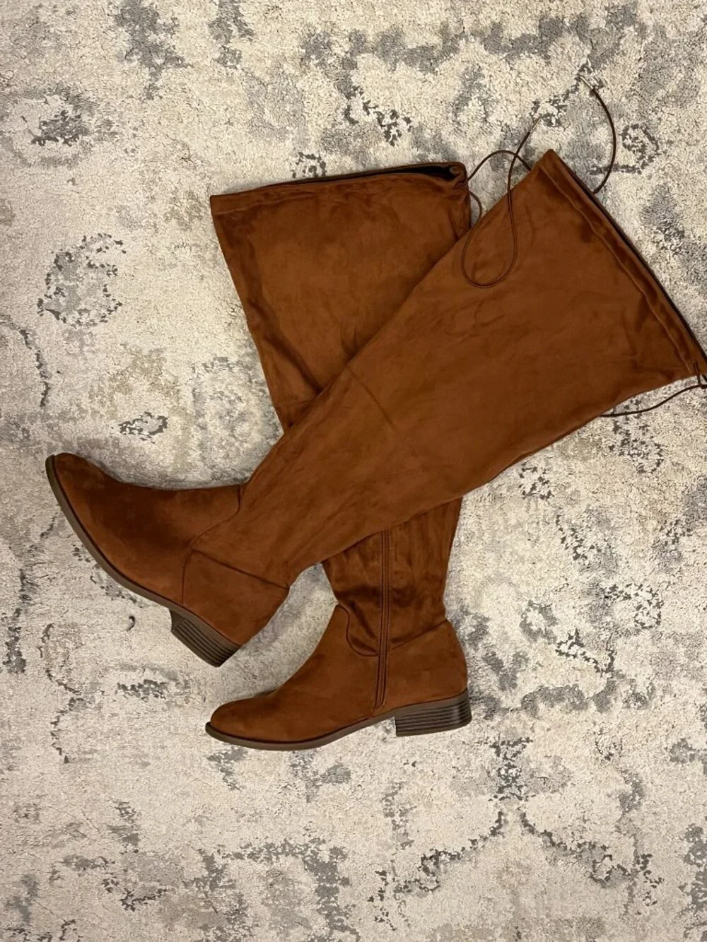 Torrid Cognac Brown Faux Suede Over The Knee Wide Calf Boots ~ Women's 11.5 WW
